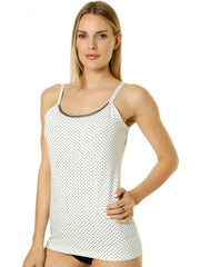 SEXEN Γυναικείο μπλουζάκι με τιράντα Λευκό /Πουά 4075