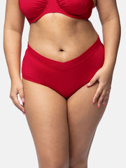 DORINA OPIO Midi Women's Swimwear Briefs Red D001735MI010-RD0037
