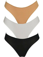 Γυναικείο σλιπ 2nd Skin - Πακέτο 3 τεμαχίων χωρίς ραφές σε μαύρο, μπεζ και λευκό SSUW-0002-001 - Sovrakofanela.gr